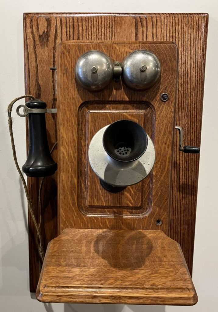 Oak box phone circa early 1900's 